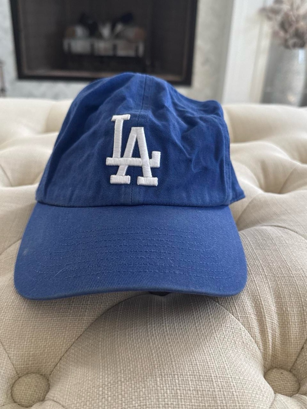 LA Logo Blue Baseball Cap - White Embroidered Logo